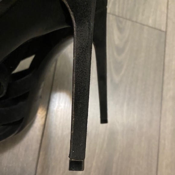 Saint Laurent Black Suede Gladiator Stiletto Heels Size 8.5 - Picture 9 of 12